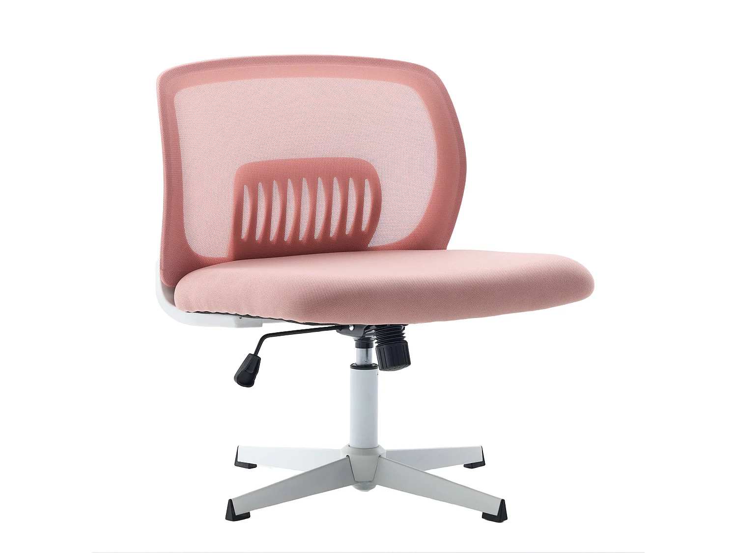 Chaise de bureau pivotante - Fauteuil pivotant  avec fonction bascule et réglage en hauteur - maille rose