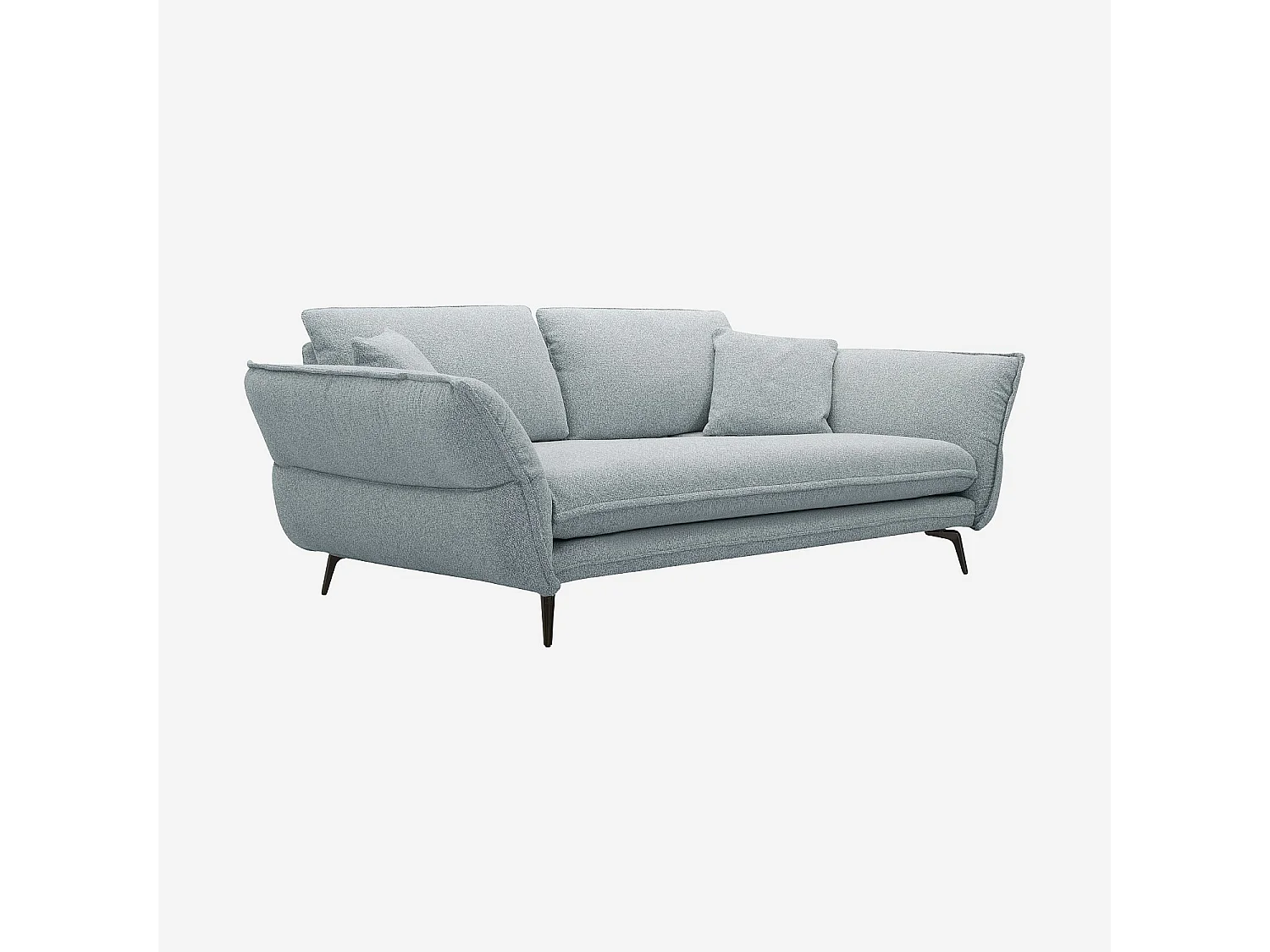 Habitat - Canapé 3 places en tissu texturé avec dossier avance-recule - Bleu glacier - Vilobi