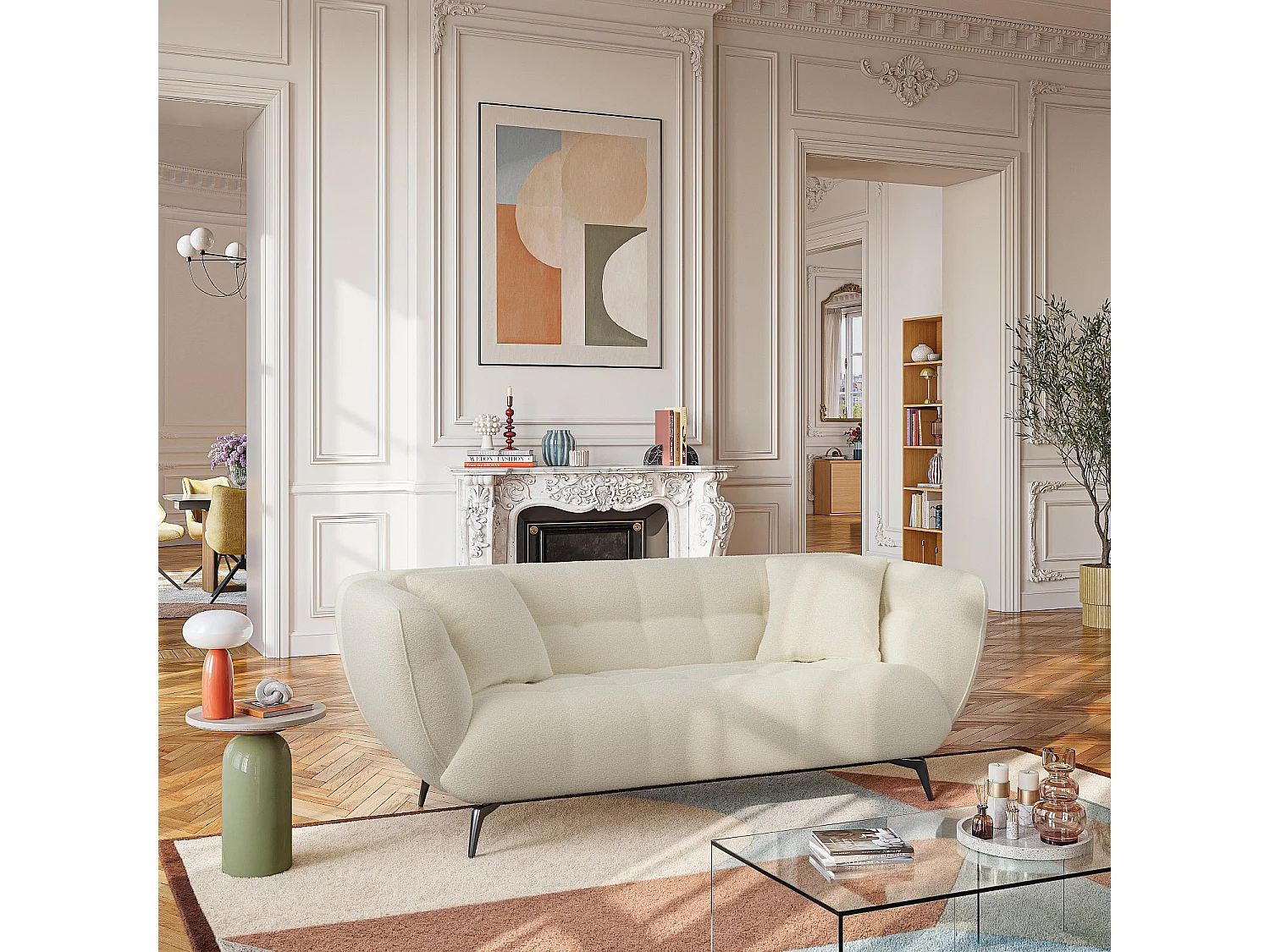 Habitat - Canapé 3 places en tissu - Écru - Nashi