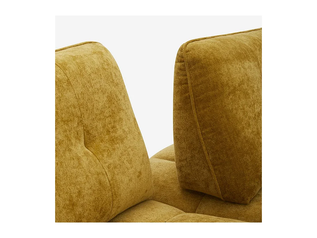 Habitat - Canapé 4 places capitonné en tissu avec dossier avance-recule - Miel - Alizee