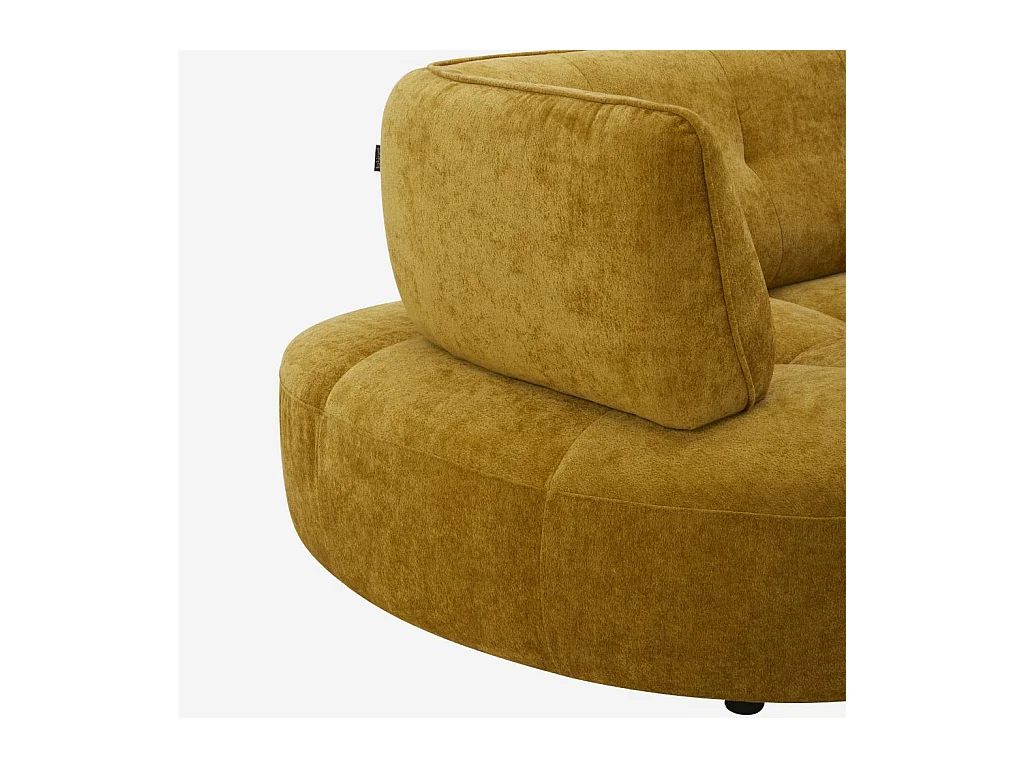 Habitat - Canapé 4 places capitonné en tissu avec dossier avance-recule - Miel - Alizee