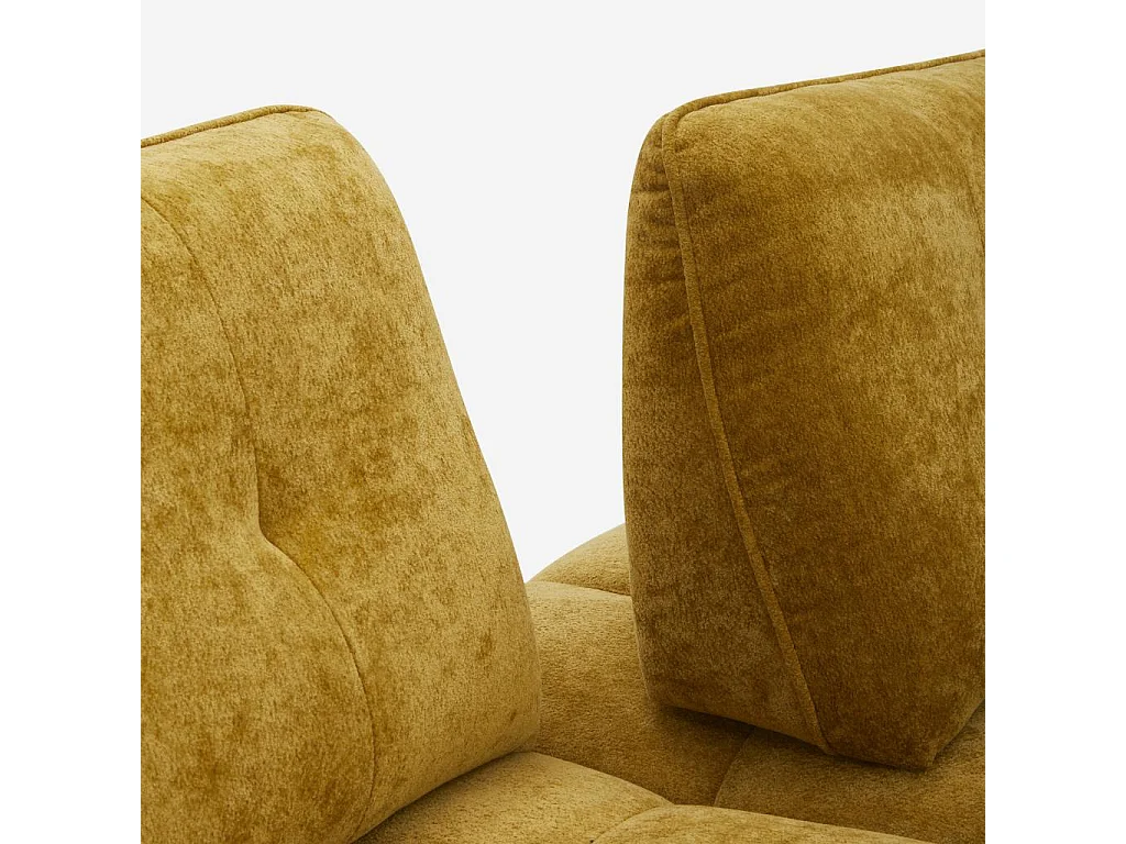 Habitat - Canapé 4 places capitonné en tissu avec dossier avance-recule - Miel - Alizee