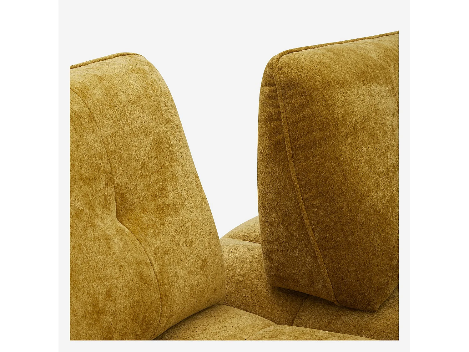 Habitat - Canapé 4 places capitonné en tissu avec dossier avance-recule - Miel - Alizee