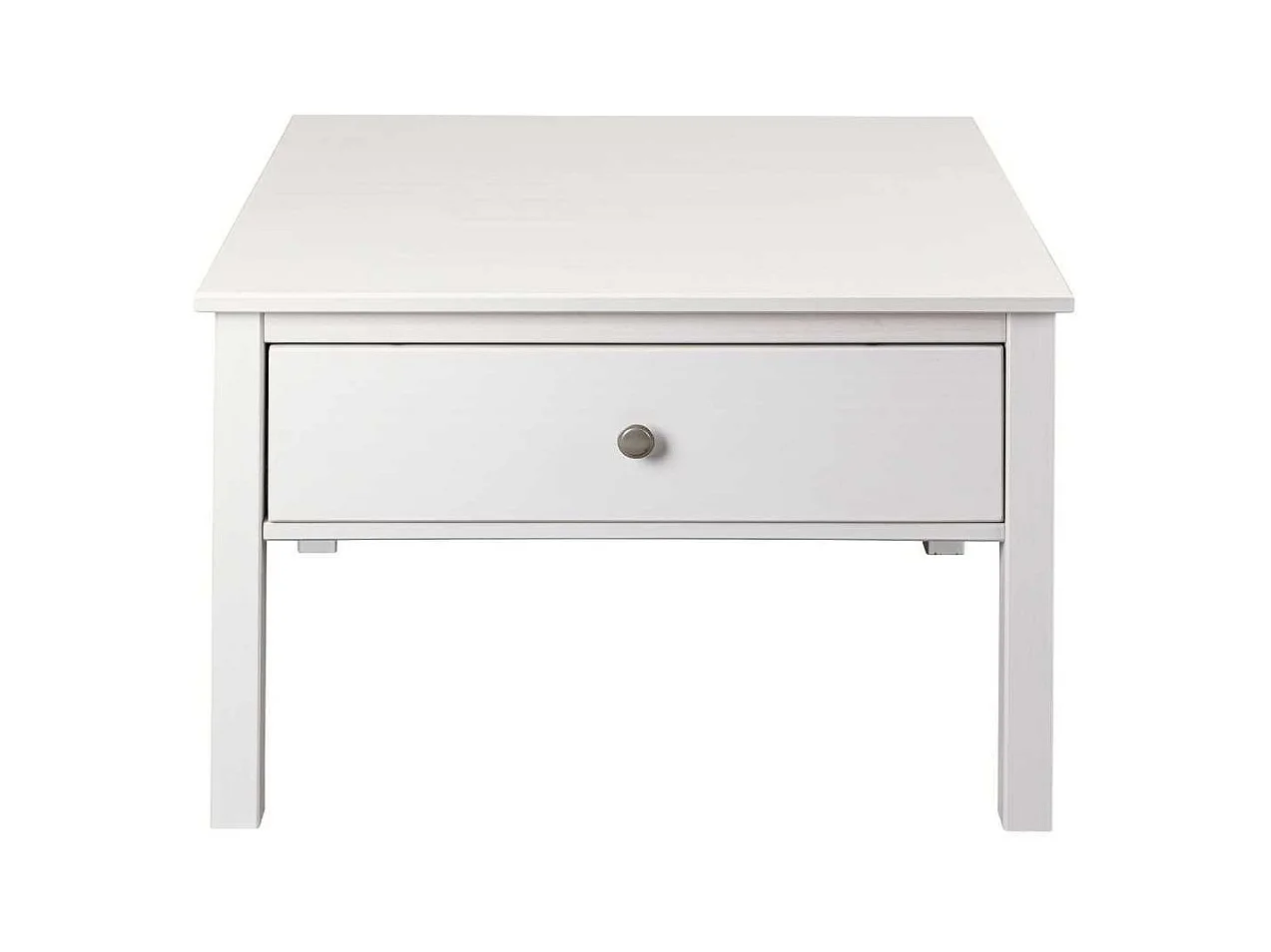 Table basse 1 tiroir en pin massif vernis blanc - DORIE