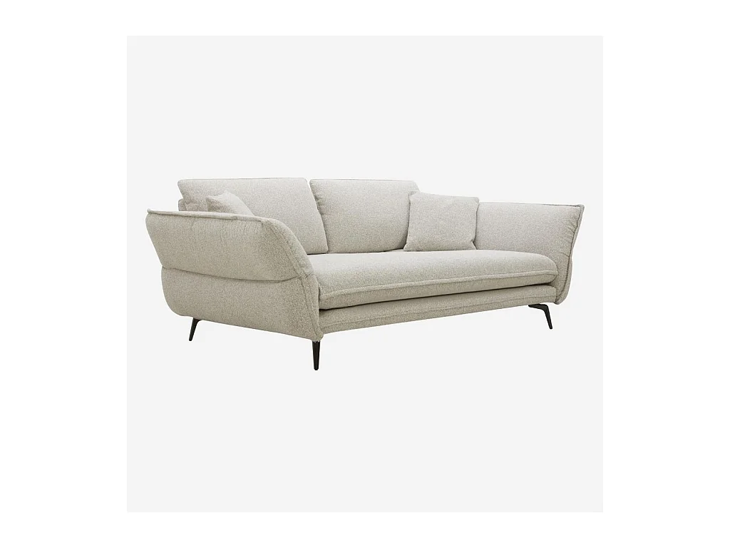 Habitat - Canapé 3 places en tissu texturé avec dossier avance-recule - Grège - Vilobi