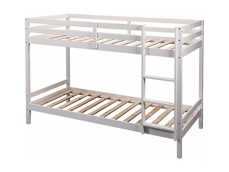 Lit Superposé Laqué Blanc 2 Couchages 90x200cm - ALICIA