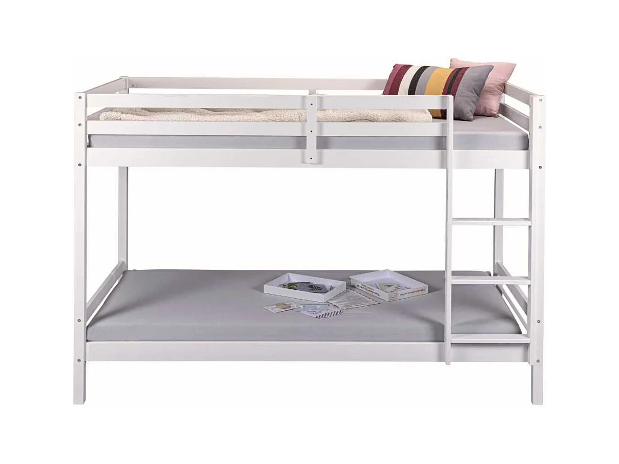 Lit Superposé Laqué Blanc 2 Couchages 90x200cm - ALICIA