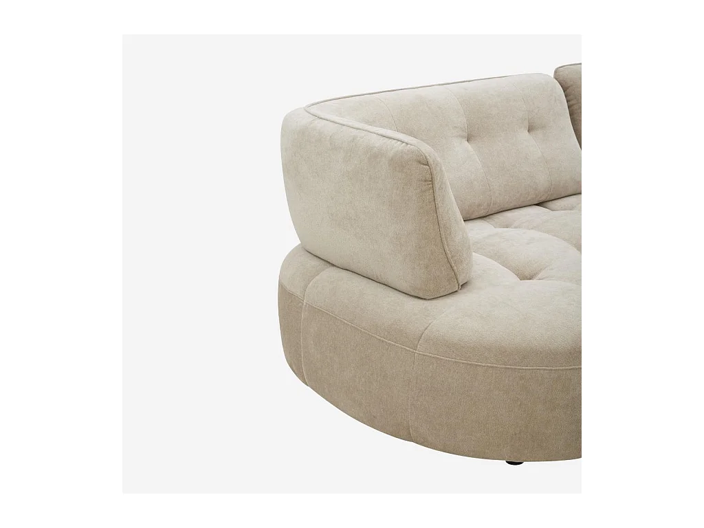 Habitat - Canapé 4 places capitonné en tissu avec dossier avance-recule - Crème - Alizee