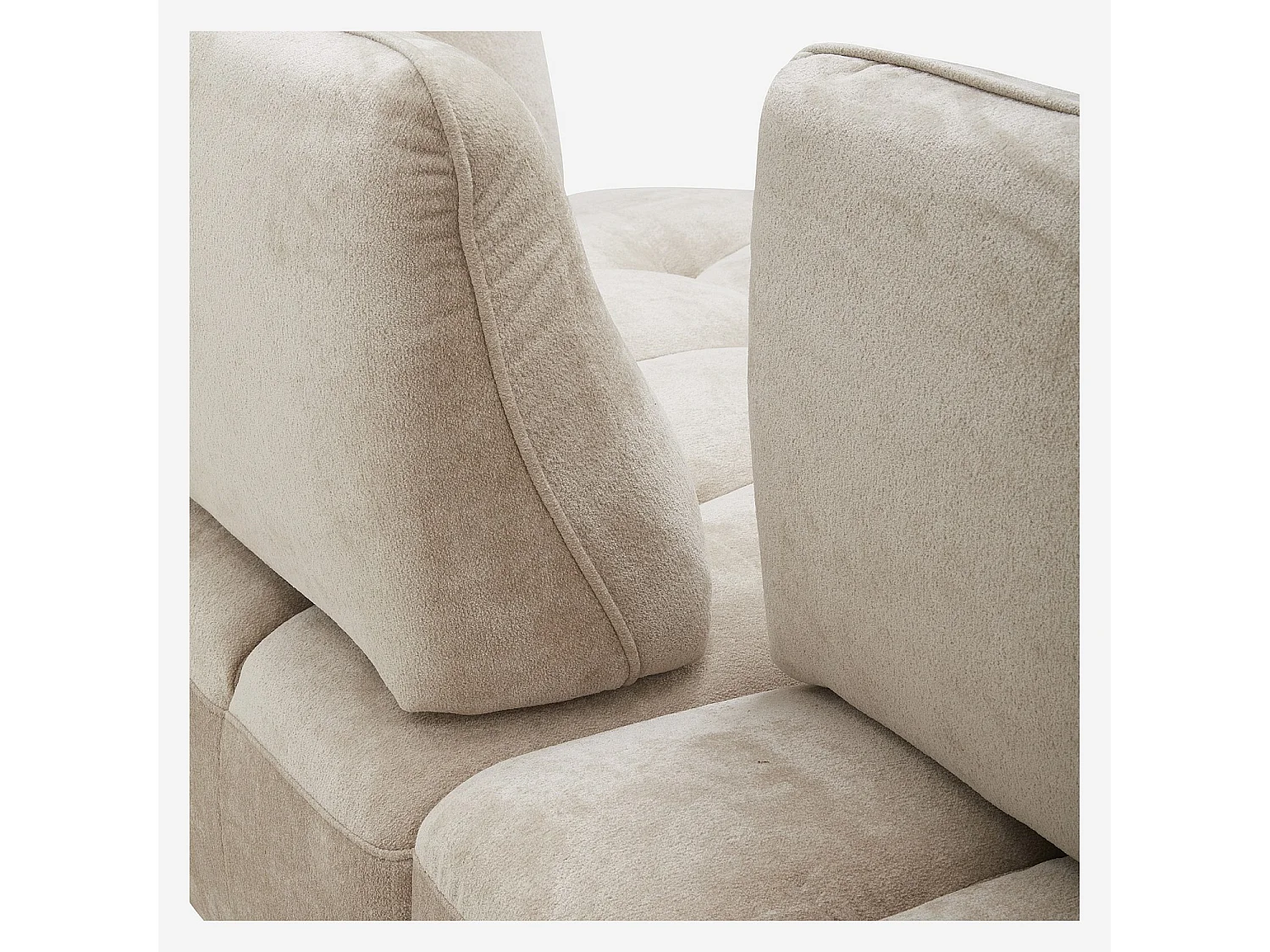 Habitat - Canapé 4 places capitonné en tissu avec dossier avance-recule - Crème - Alizee