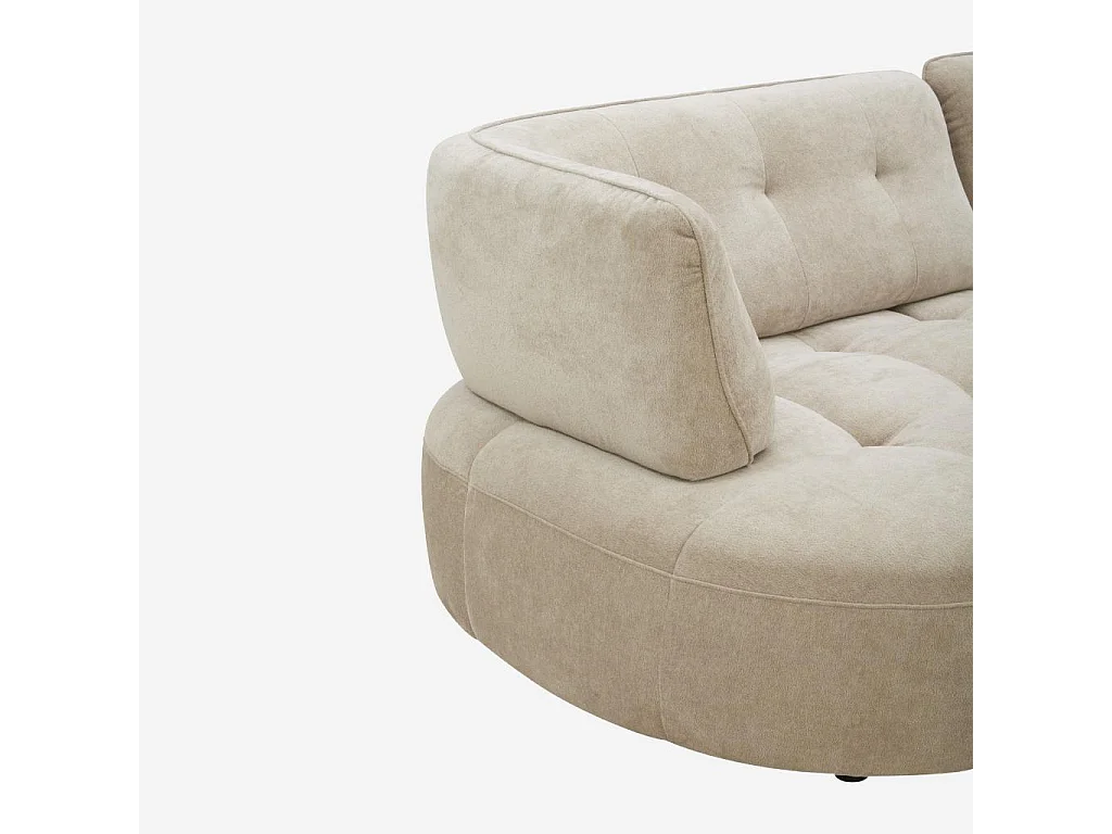 Habitat - Canapé 4 places capitonné en tissu avec dossier avance-recule - Crème - Alizee