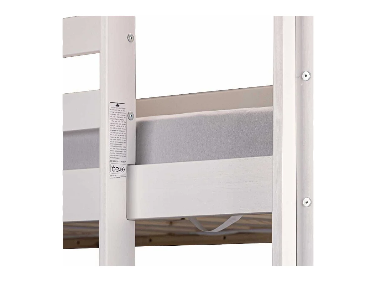 Lit Superposé Laqué Blanc Couchages 140x200cm et 90x200cm - ALICIA