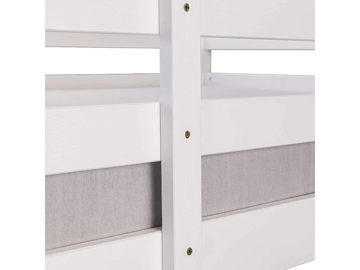 Lit Superposé Laqué Blanc Couchages 140x200cm et 90x200cm - ALICIA