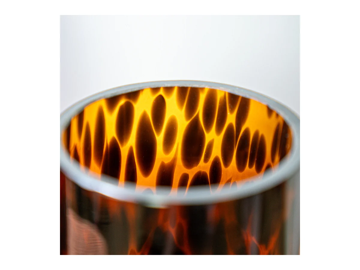 Set salle de bain léopard 2 pièces distributeur marron