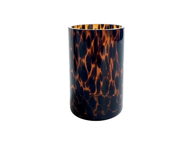 Set salle de bain léopard 2 pièces distributeur marron