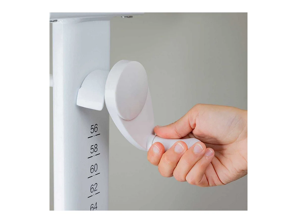 Bureau enfant technique réglable en hauteur blanc en MDF et piètement en métal - TECHNIK