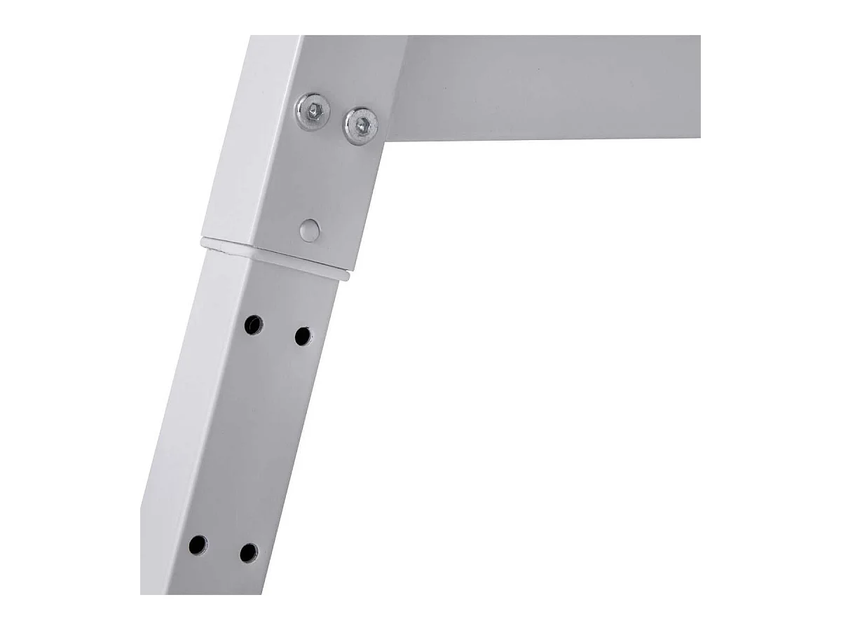 Bureau enfant réglable en hauteur en MDF plateau gris et piètement métal laqué blanc - ELION