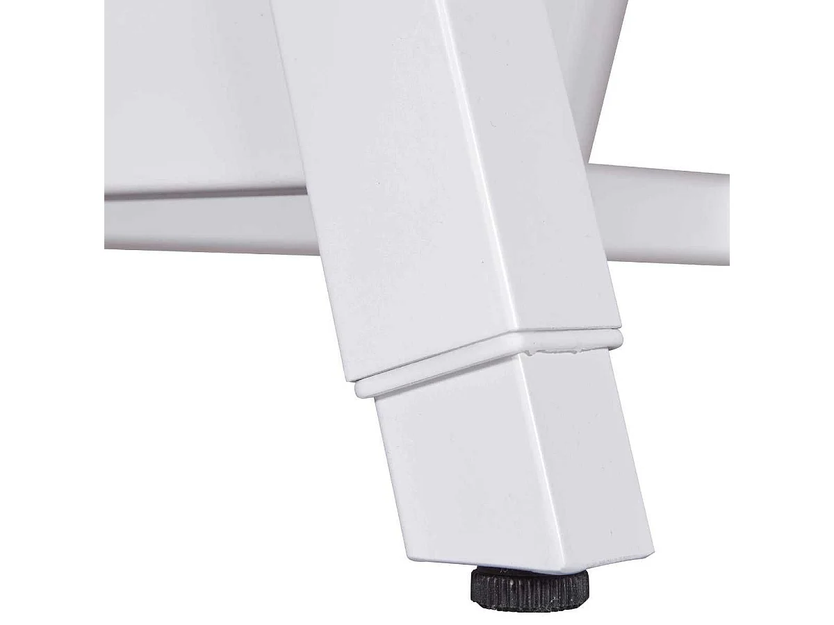 Bureau enfant réglable en hauteur en MDF plateau gris et piètement métal laqué blanc - ELION