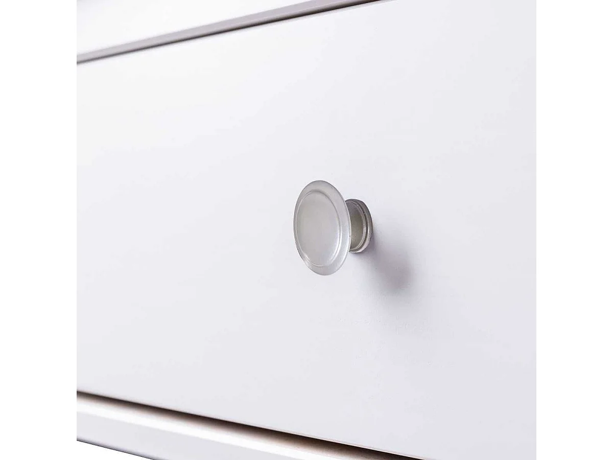 Table basse 2 tiroirs en pin massif vernis blanc - DORIE