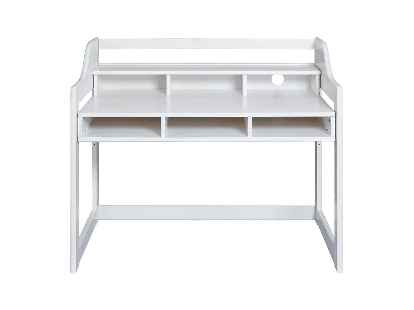 Bureau enfant réglable en hauteur en pin massif laqué blanc - GAEL