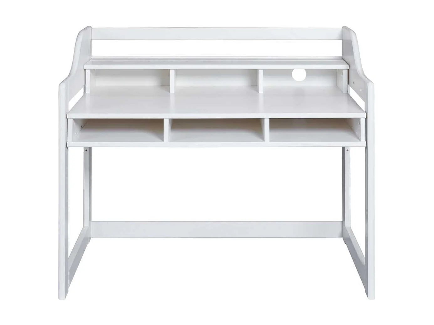 Bureau enfant réglable en hauteur en pin massif laqué blanc - GAEL