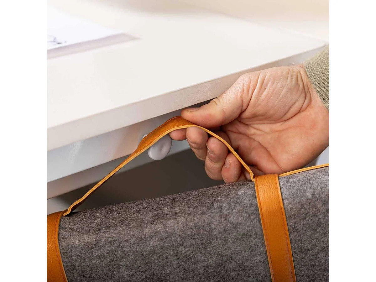 Bureau enfant avec étagères technique réglable en hauteur blanc en MDF et piètement en métal - TECHNIK