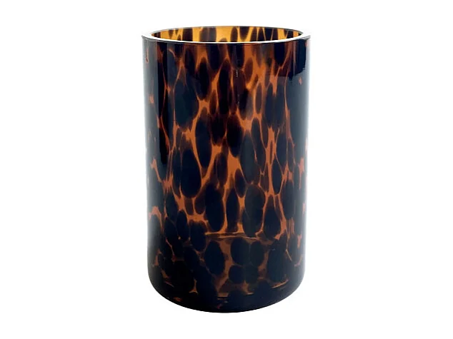 Set salle de bain léopard 3 pièces verre marron