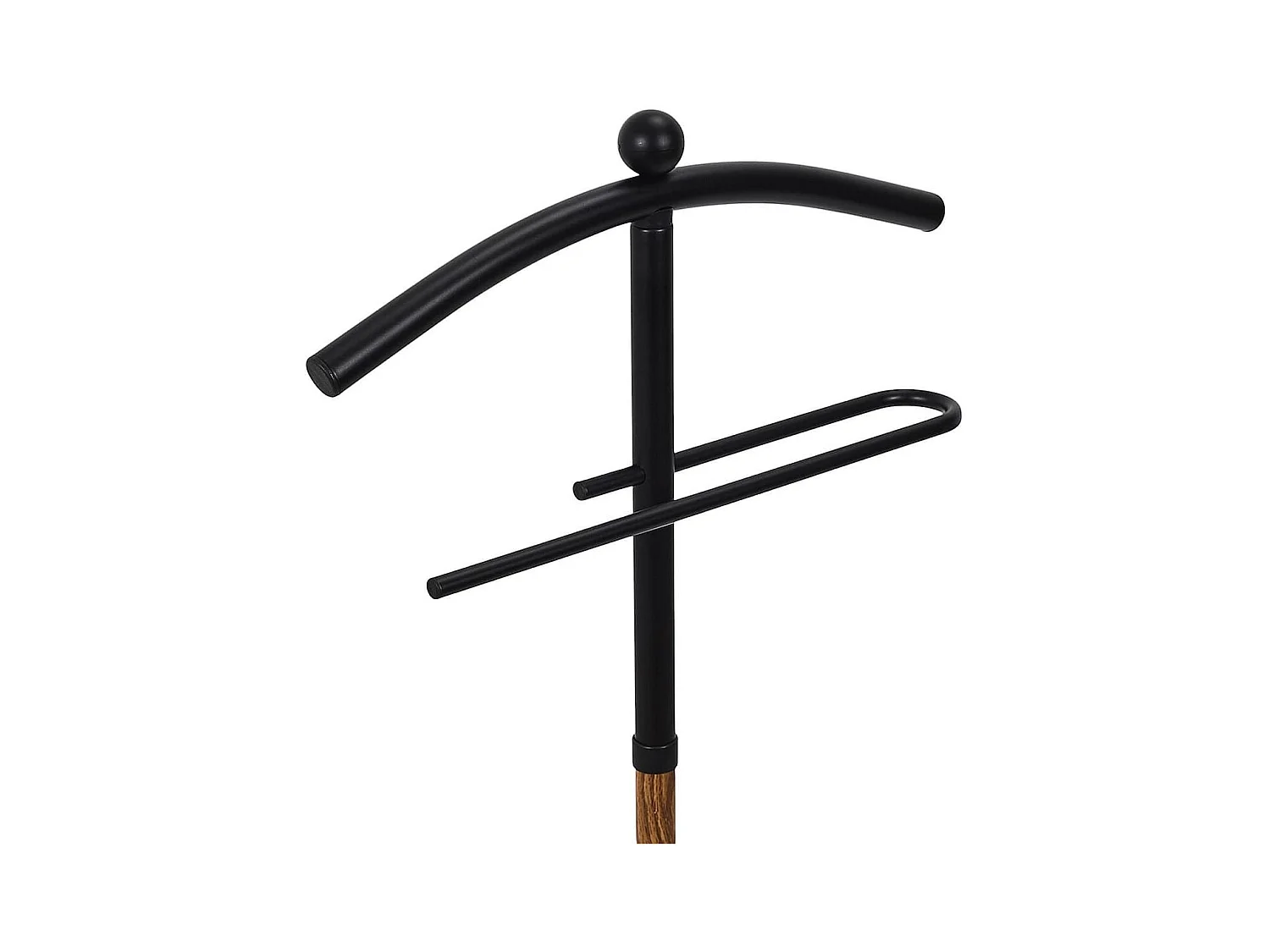 Valet de nuit noir et effet bois en métal