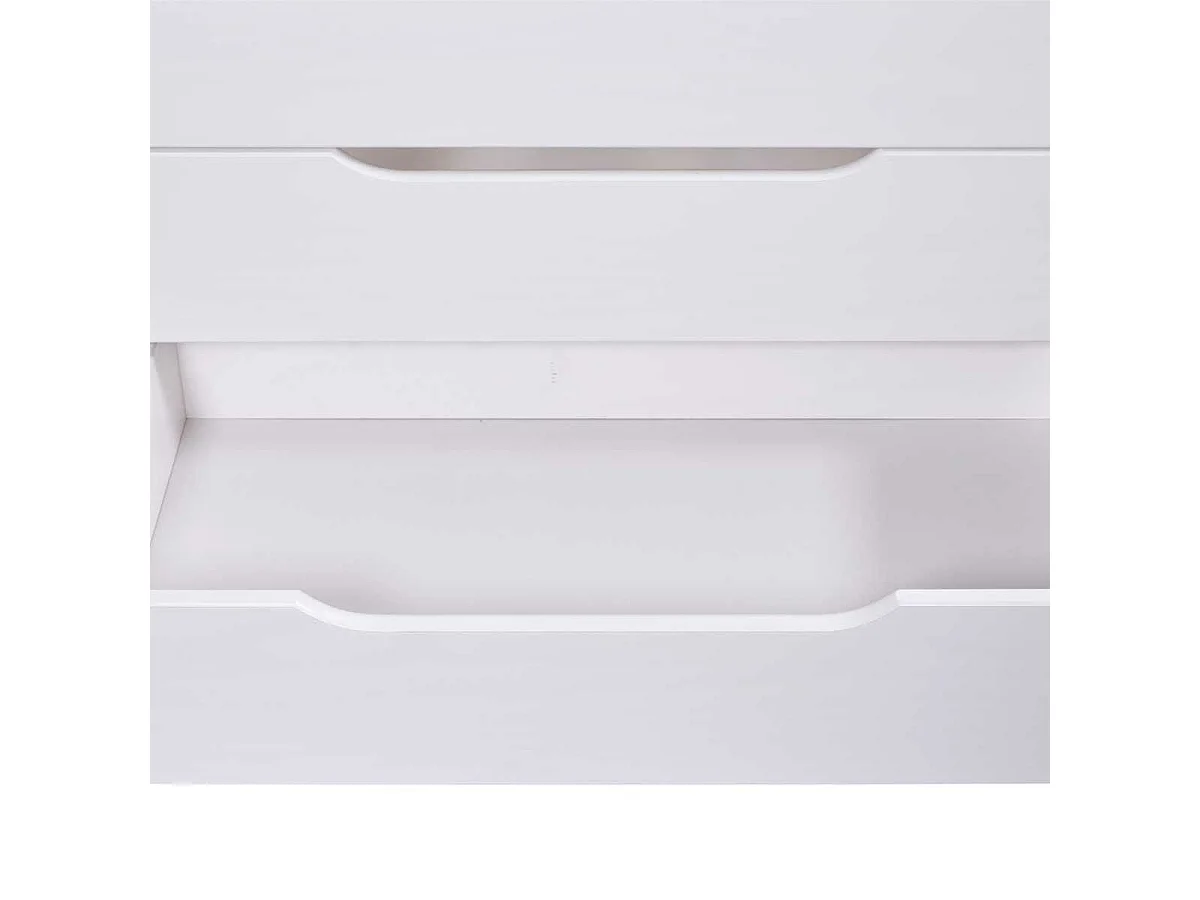 Lit 160x200cm multi-rangement en pin massif vernis blanc - EFECT