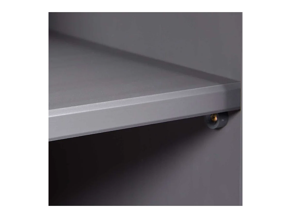 Buffet 3 portes 3 tiroirs en pin massif teinté gris plateau teinté chêne - FABIO