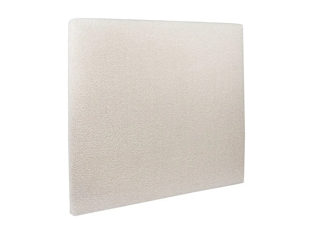 Lit 200x200cm avec tête de lit tapissier bouclette et double sommier tapissier beige - Hauteur totale : 29cm
