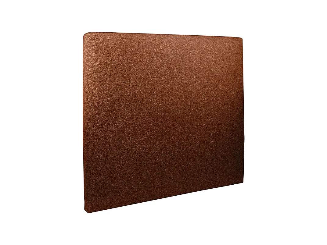 Lit 200x200cm avec tête de lit tapissier bouclette et double sommier tapissier terracotta - Hauteur totale : 29cm