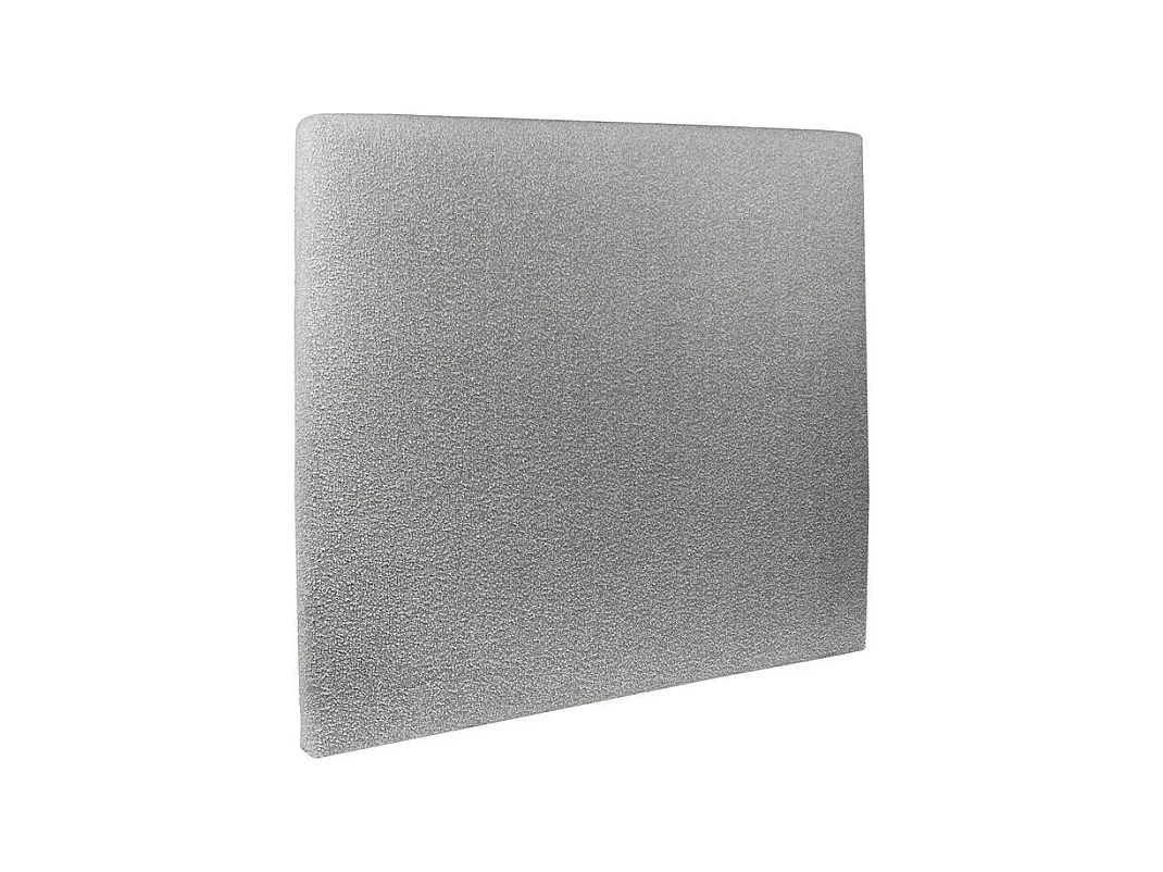 Lit 200x200cm avec tête de lit tapissier bouclette et double sommier tapissier gris - Hauteur totale : 29cm