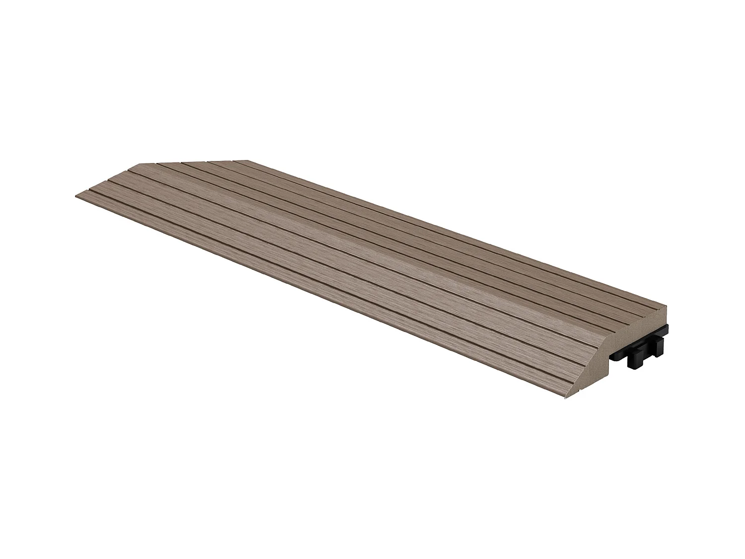 ML-Design Profilo Angolare Sinistro WPC Marrone Scuro 38x2x7,5 cm, effetto legno, antiscivolo, drenante, resistente UV per pavimenti esterni