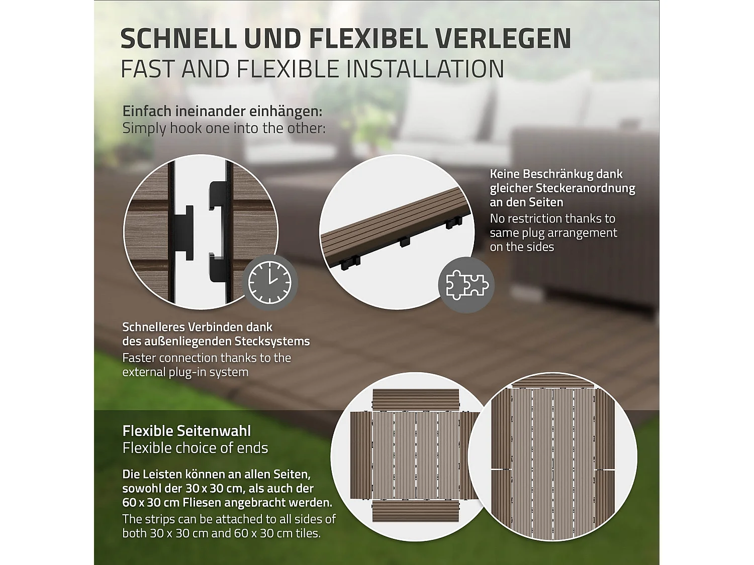 ML-Design Perfil recto de wpc marrón oscuro 38x2x7,5 cm borde de remate para baldosas con sistema de clic aspecto madera para terraza, piscina o patio