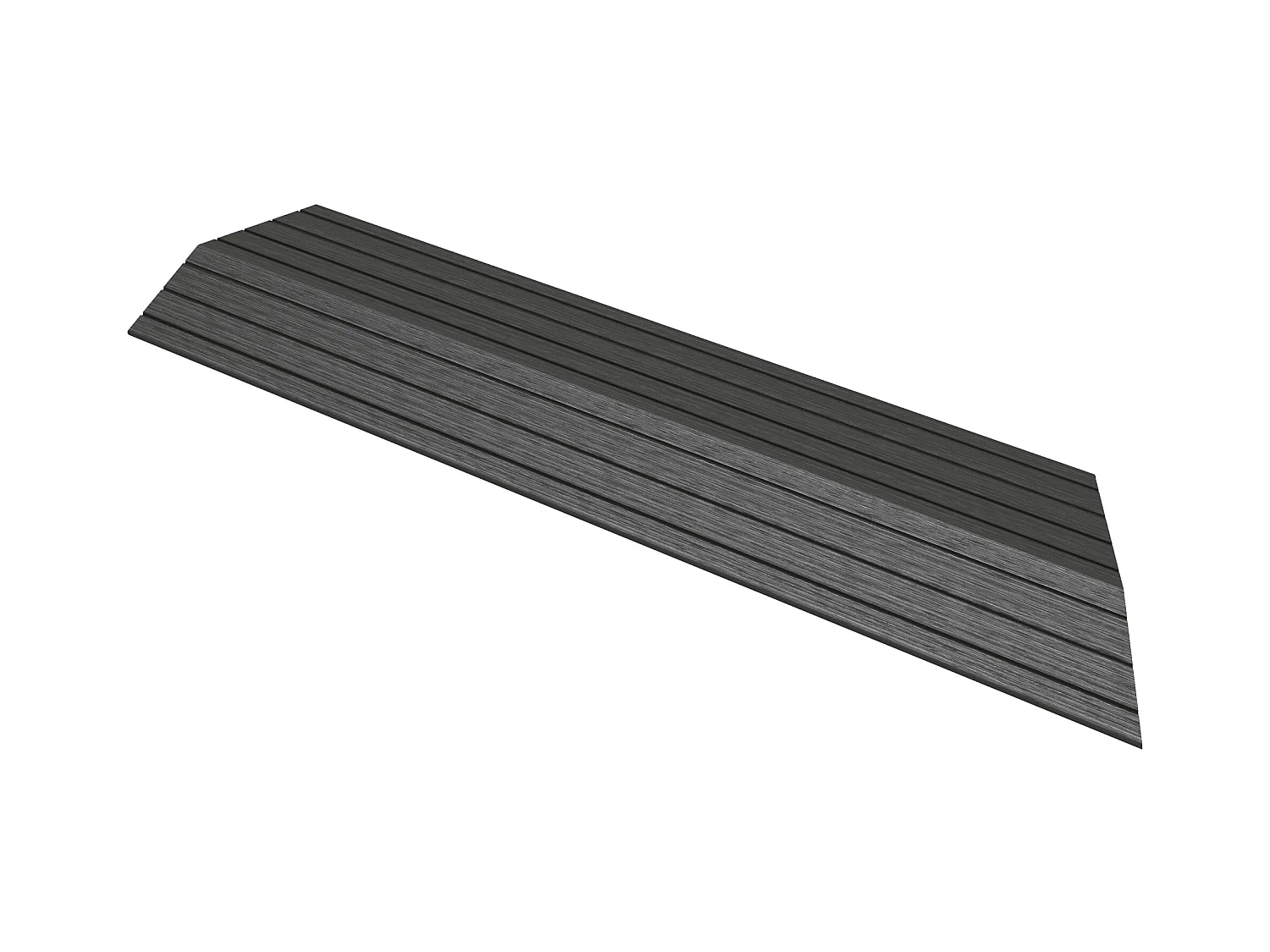 Bordure de finition coin droit 38x2x7,5cm anthracite Plinthe d'angle striée aspect de bois drainage et structure de support système d'encliquetage