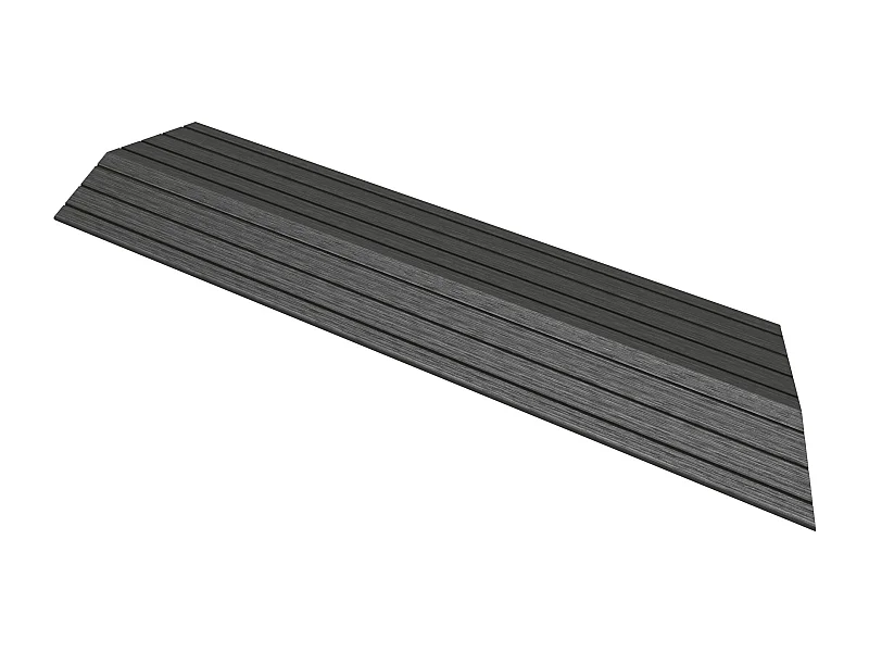 Bordure de finition coin droit 38x2x7,5cm anthracite Plinthe d'angle striée aspect de bois drainage et structure de support système d'encliquetage