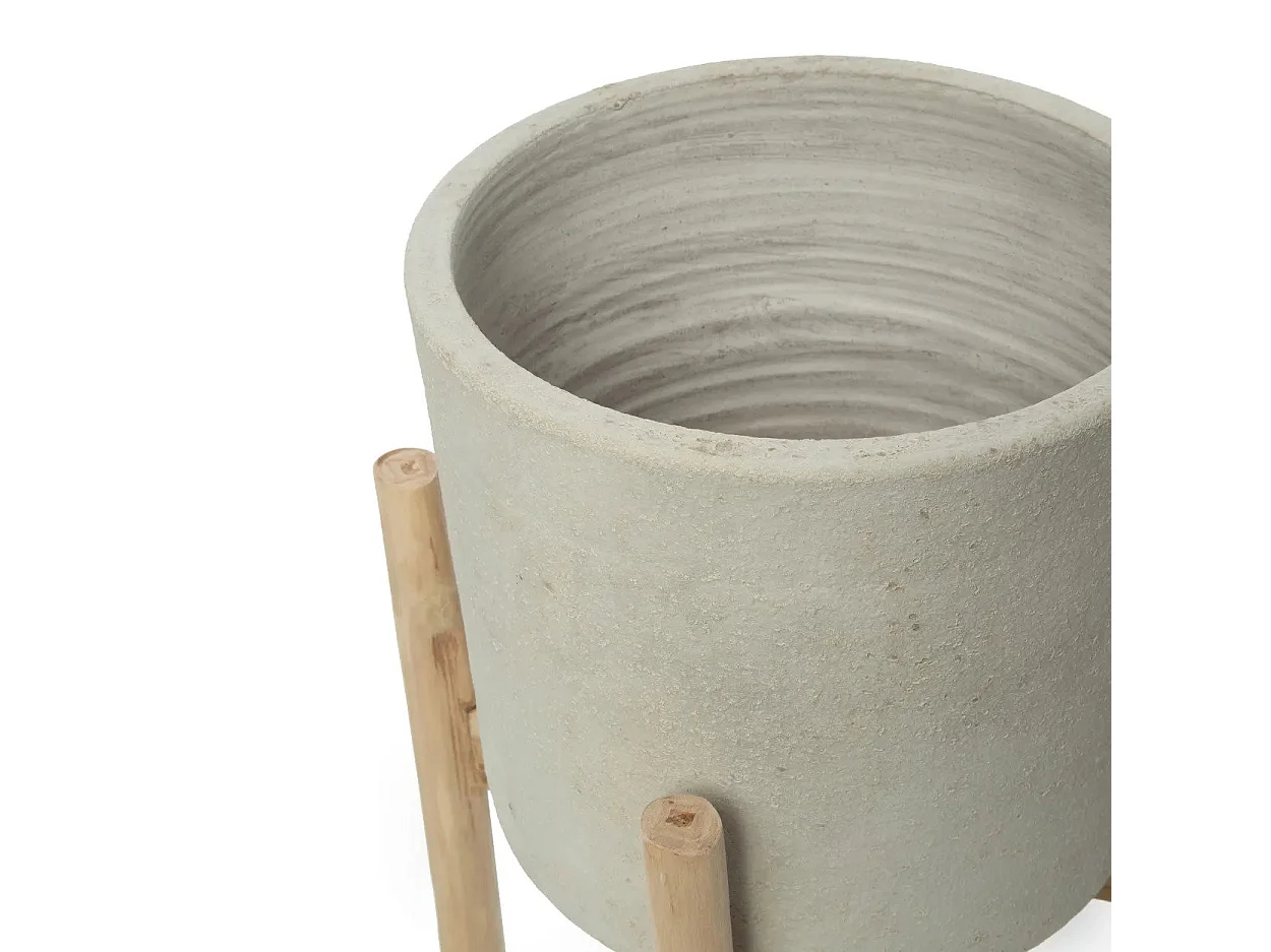 Il Porta Piante Chalk Bassa - Cemento naturale - S