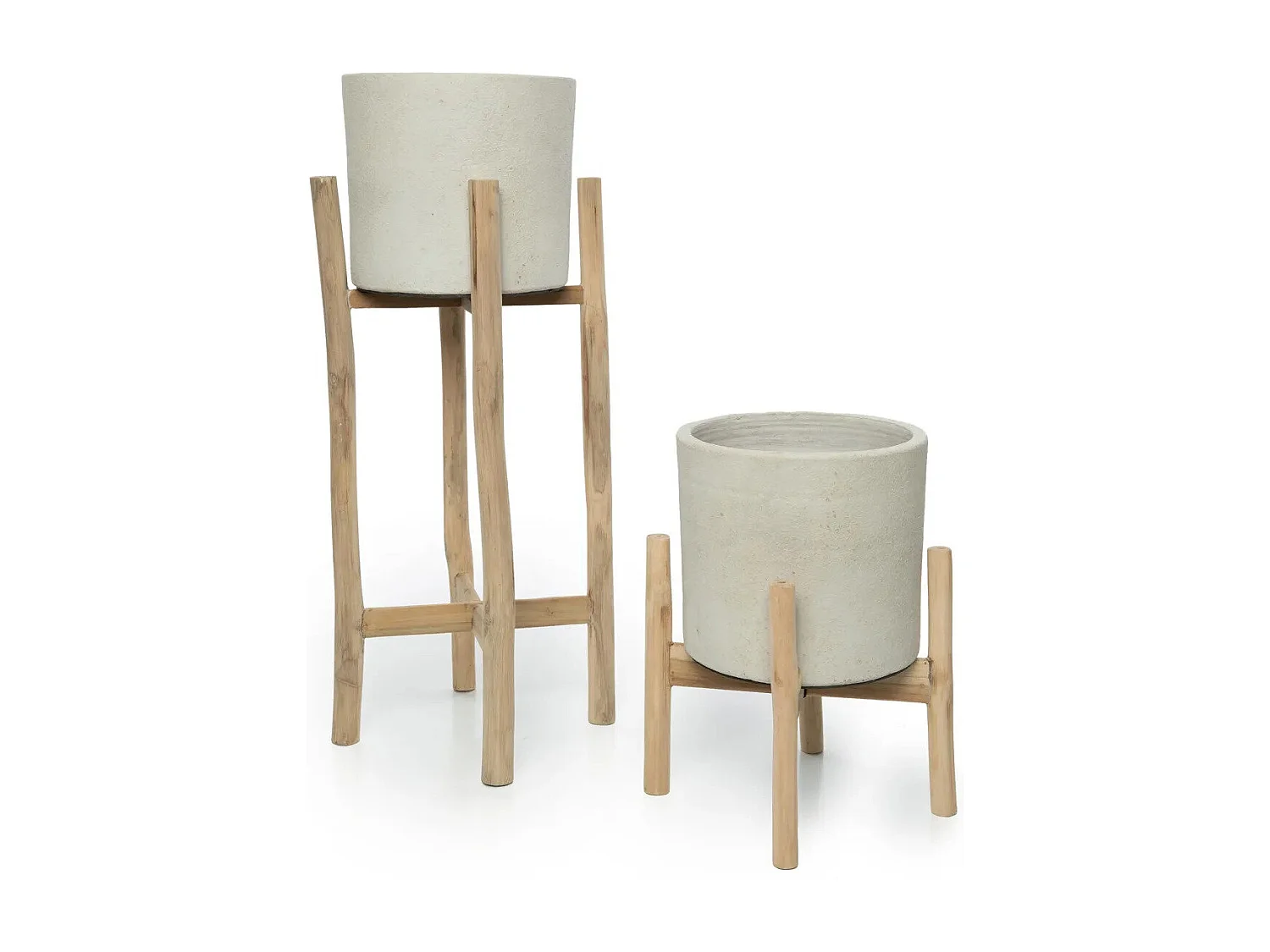 Il Porta Piante Chalk Bassa - Cemento naturale - S