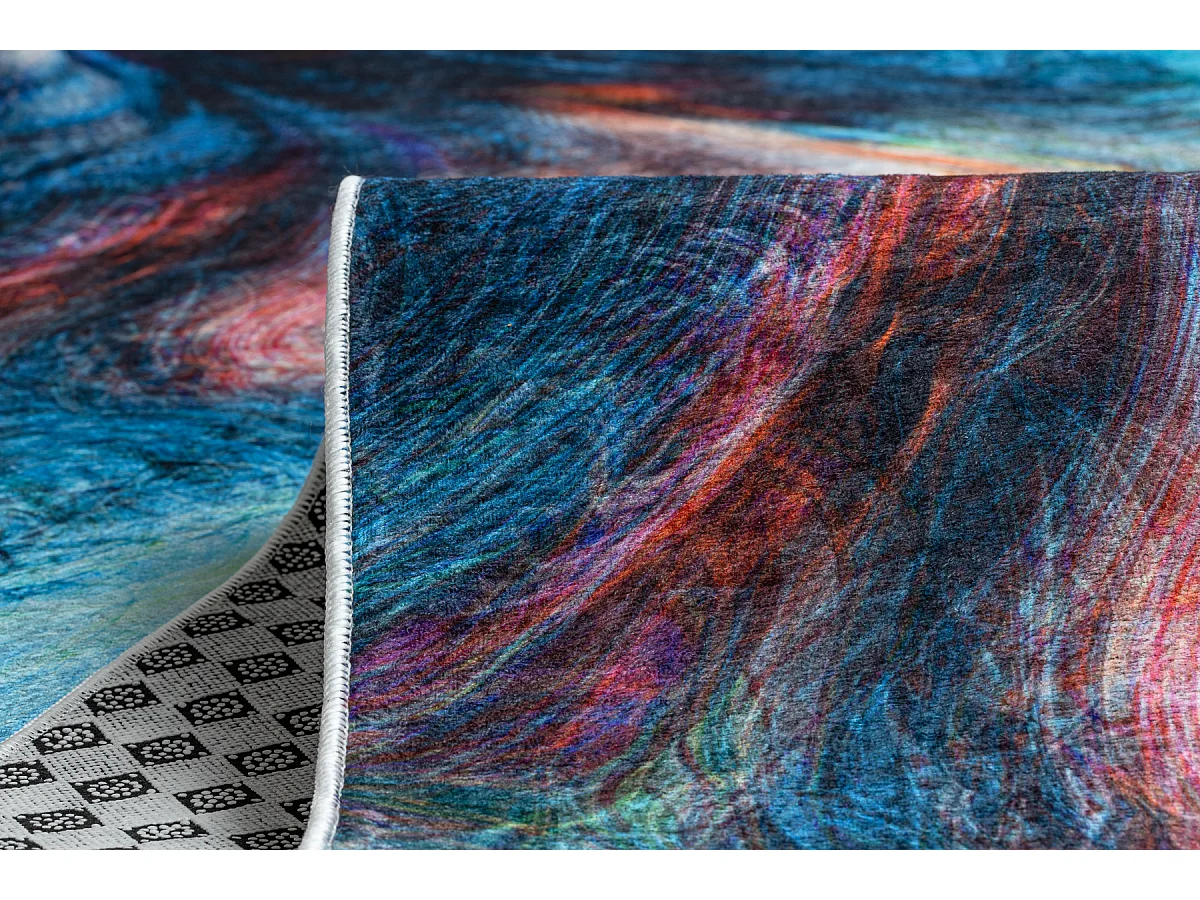 CHODNIK podgumowany DO PRANIA LOTUS COLOR 36500 Abstrakcja niebieski / 60x460 cm