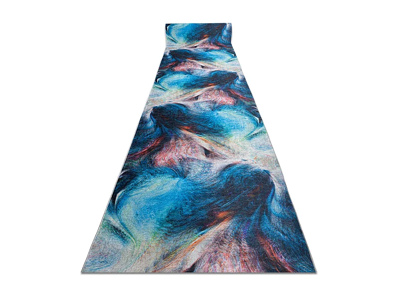 TAPIS DE COULOIR antidérapant LOTUS COLOR 36500 Abstraction bleu / la 100x170 cm