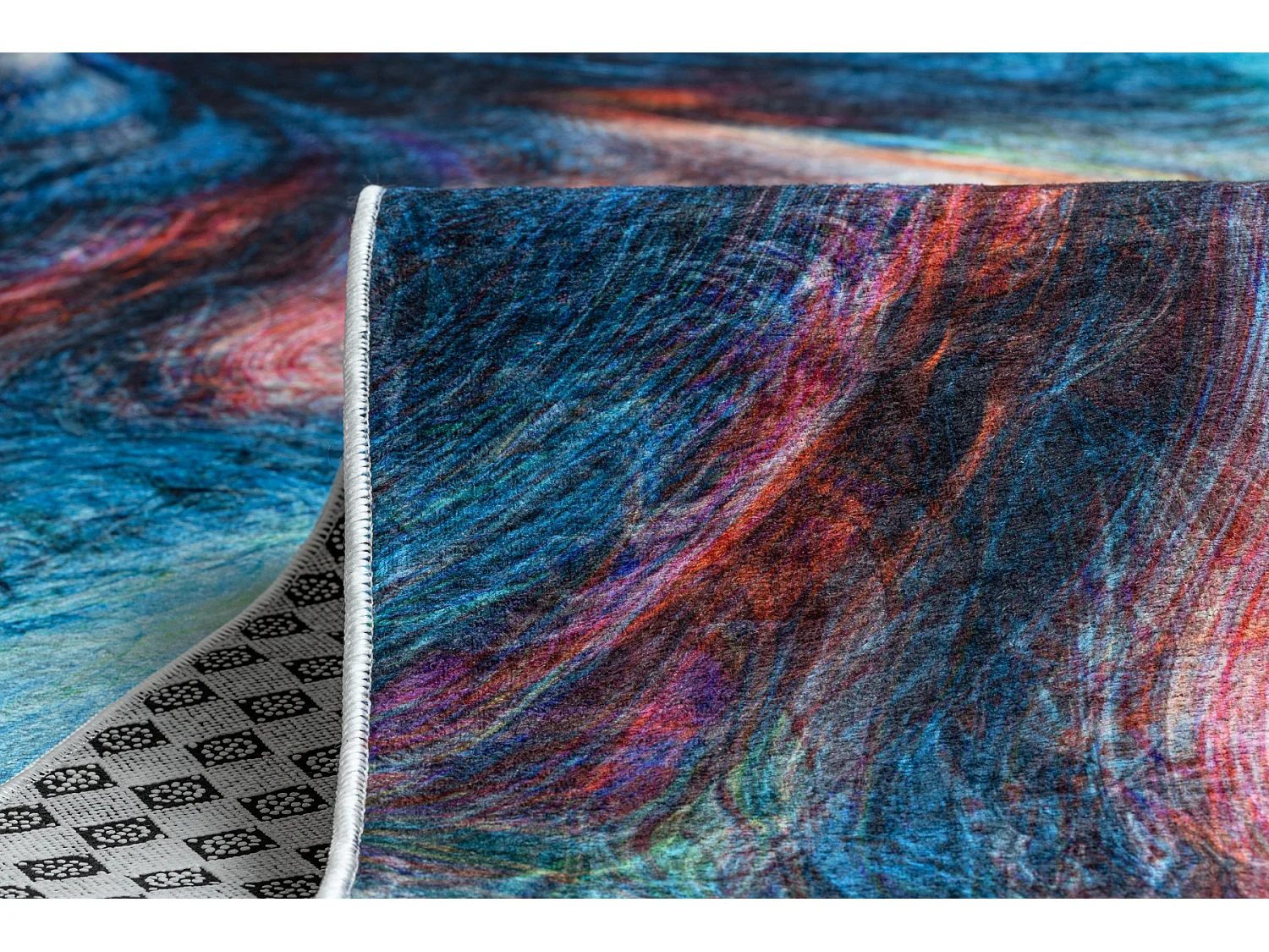 TAPIS DE COULOIR antidérapant LOTUS COLOR 36500 Abstraction bleu / la 100x590 cm