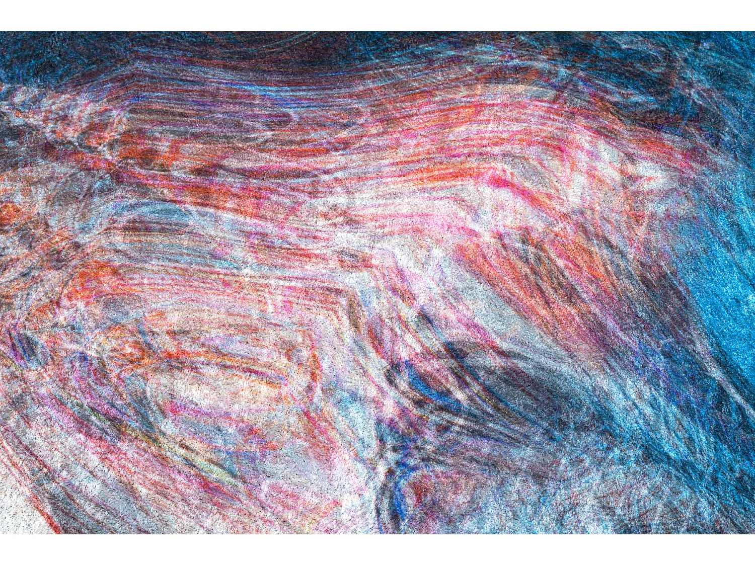 TAPIS DE COULOIR antidérapant LOTUS COLOR 36500 Abstraction bleu / la 120x530 cm