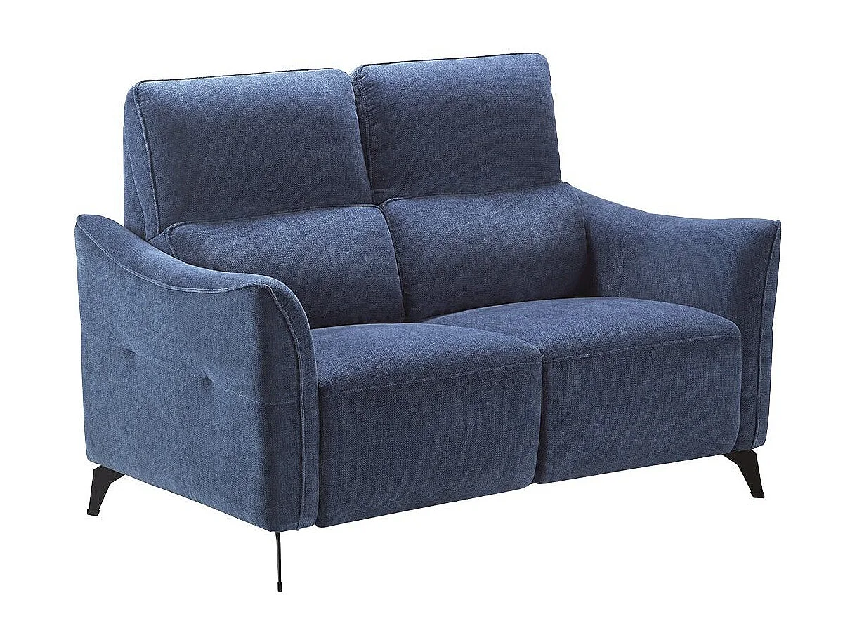 Ensemble Canapé relax électrique 3pl + canapé fixe tissu Waterproof Bleu - BURGOS