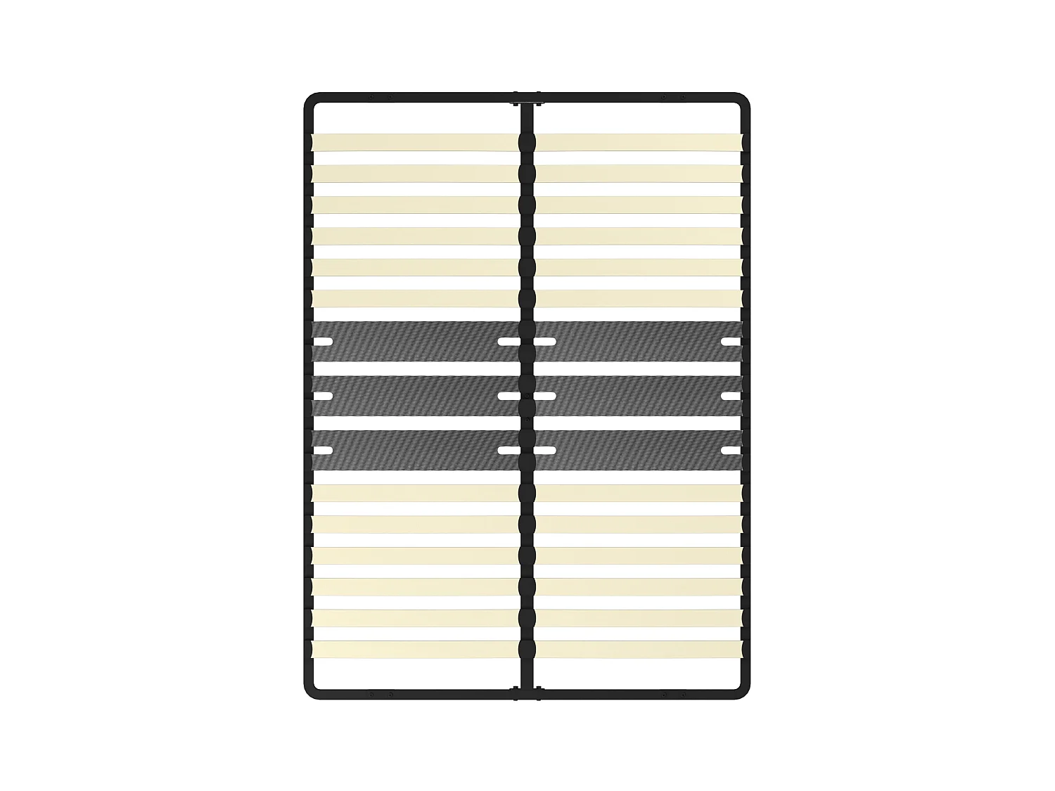 Cadre lattes 140x190 cm, 2x15 Lattes Peuplier Naturel