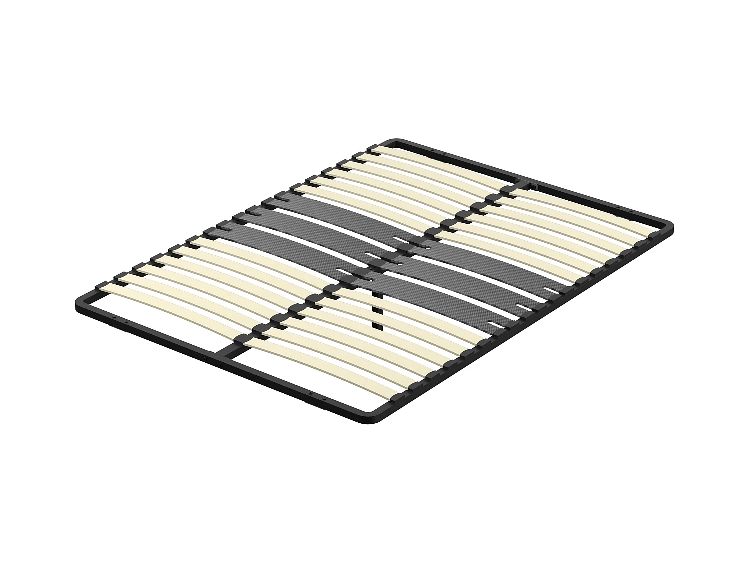 Cadre lattes 140x190 cm, 2x15 Lattes Peuplier Naturel