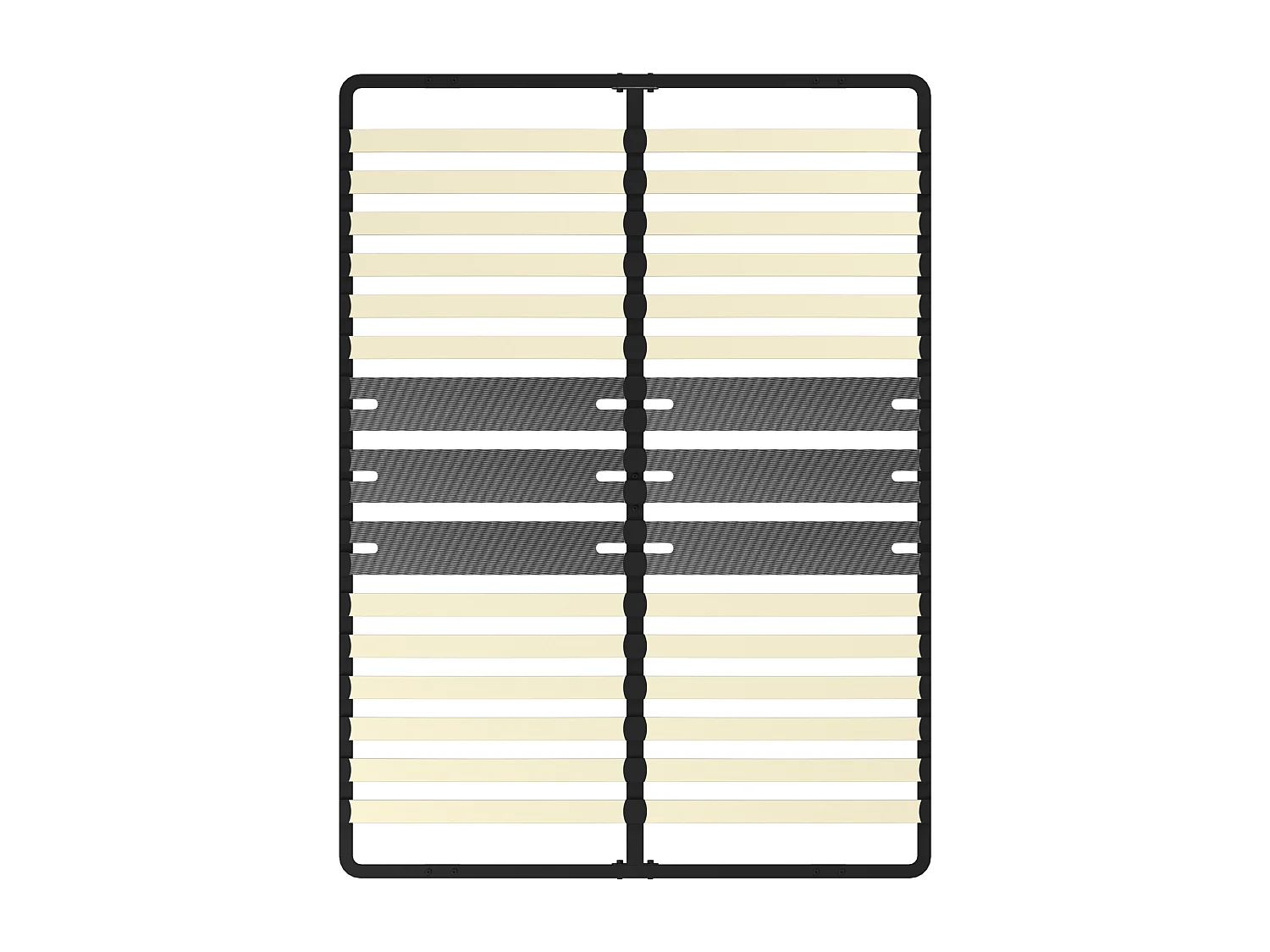 Cadre lattes 140x190 cm, 2x15 Lattes Peuplier Naturel