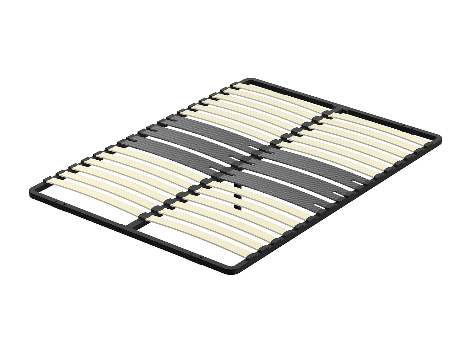 Cadre lattes 140x190 cm, 2x15 Lattes Peuplier Naturel