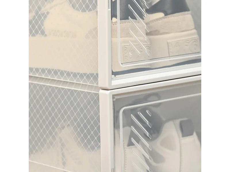 Rangement modulaire pour chaussures avec 18 compartiments, plastique, transparent (25x35x19 cm)