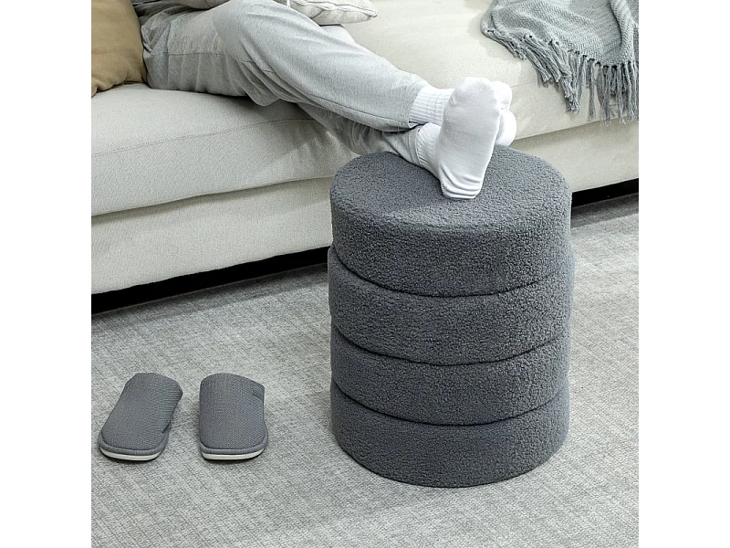 Coperta rotonda in pile Teddy, fino a 120 kg, grigio scuro (Φ40x45 cm)