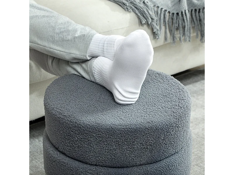 Coperta rotonda in pile Teddy, fino a 120 kg, grigio scuro (Φ40x45 cm)